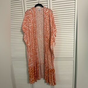 Orange and White Patterned Cover up